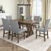 7-Piece Dining Set with Extendable 12" Removable Leaf Dining Trestle Base Cross Legs Table and 6 Upholstered Chairs