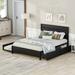 Queen Size Metal Platform Bed with Twin Size Trundle and 2 Drawers