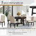 5-Piece Wood Farmhouse Dining Table Set with Adjustable Dining Table and 4 Upholstered in Top-Quality Fabrics Dining Chairs