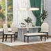 6-Piece Wood Dining Set with Wood Natural Marble Appearance Dining Table and 4 Matching Upholstered Dining Chairs and 1 Bench