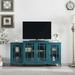 62" TV Stand, Storage Buffet Cabinet, Sideboard with Glass Door and Adjustable Shelves, Console Table for Living Room