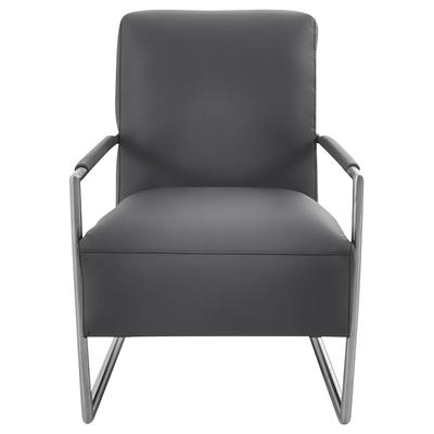 Cocktailsessel K+W KOMFORT & WOHNEN, grau (asphalt), B:62cm H:77cm T:83cm, Sessel, mit bezogenen Armlehnen, Gestell in Metall Edelstahloptik Image