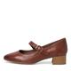 Tamaris COMFORT Damen Pumps mit Riemen aus Leder Kleiner Absatz Comfort Fit, Braun (Cognac), 40 EU