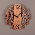 Horloge murale en forme d'arbre en bois bricolage montres rondes actionnées pour le bureau le