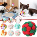Jouet en peluche boule d'agneau pour chat interactif chatte créative colorée extensible jouet en