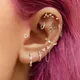 Tragus Rook Helix Lobe Heart Ear Cartilage Piercing Ear Cuff Helix Stainless Steel Septum Chain Ring