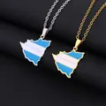Fashion New Nicaragua Map Flag Pendant Necklace For Women Men Charm Gold Silver Color Party