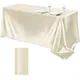 Nappe carrée personnalisée en satin blanc champagne nappe d'hôtel couverture de table à manger