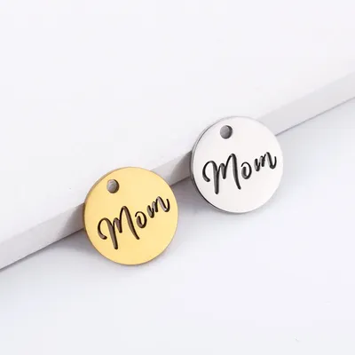 5pcs/Lot Making Mother's Day Unique Gift Pendants Stainless Steel Hollow Mom Letter Charms For