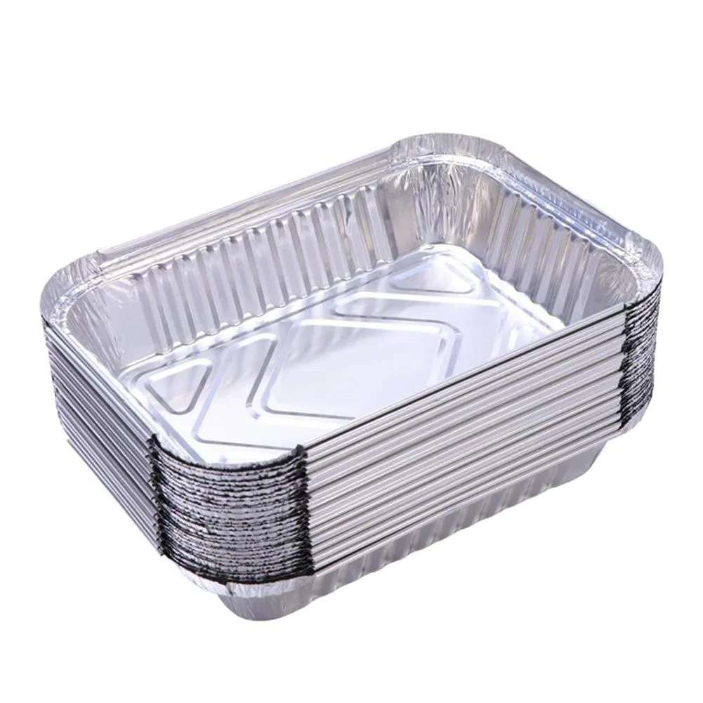 50 stücke Einweg BBQ Tropf Pfannen Aluminium Folie Fett Tropf Pfannen Recycelbar Grill Fangen Tablett Für Weber Outdoor Liefert Image