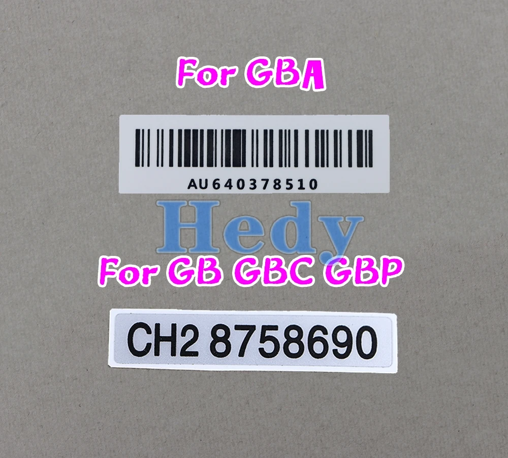 20pcs für gb gbc gbp konsole universelle seriennummer aufkleber zurück etiketten ersatz für gameboy advance gba Image