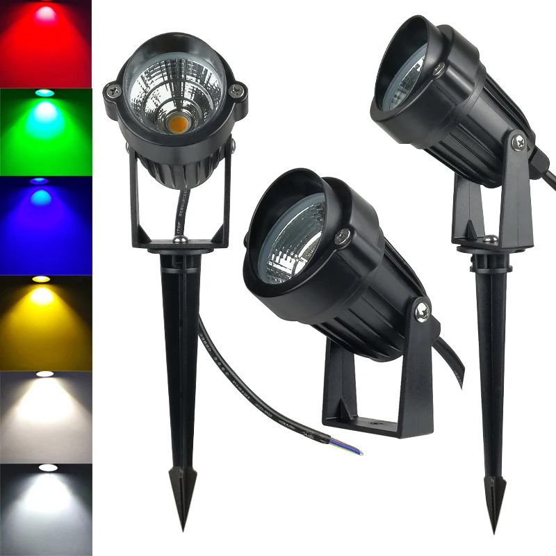 Nouveau 5W lumières LED étanche lampe à gazon DC12V paysage Spot lumière IP65 110V 220V éclairage extérieur lampes pointe lumière pour jardin