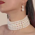 Frauen Zubehör Set Schmuck Mode Elegante Imitation Perle Halskette und Earing Schmuck Set Hochzeit