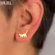 Mode niedlichen Katze Ohr stecker Frauen Mini goldenen Edelstahl Kätzchen Ohrringe weibliche