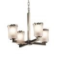 Justice Design Group Veneto Luce 21 Inch 4 Light Mini Chandelier - GLA-8829-16-AMBR-MBLK