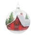 12ct Red and White Frosted Barn Christmas Ball Ornament 4" (101mm)