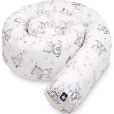 Nestchenschlange JULIUS ZÖLLNER "Häschen und Eule", weiß (häschen und eule), Obermaterial: 100% Baumwolle. Füllung: 100% Polyester, Bettnestchen, Made in Germany Image