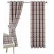 Silverthorn Tex HUDSON – WOVEN CHECK JACQUARD CURTAINS – LINED RING TOP CURTAINS (Red, 229 x 183cm (90"x 72"))