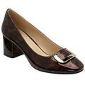 Lotus Womens Aubrey Patent Slip-On Block Heeled Pump Shoes ULS443TP 6 UK