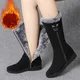 Warm Chelsea High Fur Boots Women 2022 Winter Shoes for Women Chunky Mid-calf Plush Snow Flat Boots