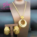 YM Jewelry Sets Fashion18K Gold Plated Copper Chain For Women Earrings Pendent Necklace Romantic