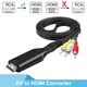 Composite AV/RCA CVBS to HDMI Cable Adapter (Male) 1080P Video Audio Converter Mini AV2HDMI Adapter