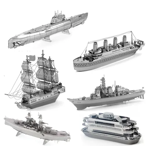 DIY 3d Metall Militär Kriegsschiff Modell Puzzle schwarze Perle kann Blume Zerstörer Titanic Schiff