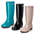 Frauen Regen Schuhe Casual PVC mit Samt Wasserdicht Nicht-slip Knie-hohe Stiefel Neue Mode Flut für
