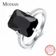 Modian Hohe Qualität Solide 925 Sterling Silber Ring Für Frauen Mode Schwarz Kristall Luxus Partei