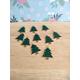 10x Rose Gold Coloured Christmas Tree Charms, Xmas Green Alloy Enamel Christmas Tree Pendants, Small Tree Alloy Enamel Christmas Charms