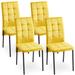 Velvet Fabric Dining Chair Armless Side Chairs for Livingroom Modern High Back Accent Chairs with Plywood Frame (Set of 4)