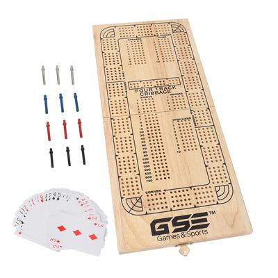 GSE™ 4-Track Wooden Folding Cribbage Board with ...