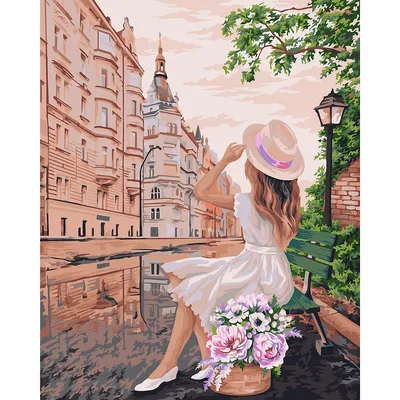 Malen nach Zahlen auf Leinwand Stadtgeflüster, 40 x 50 cm