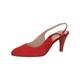 CAPRICE Damen Slingpumps aus Leder Elegant, Rot (Red Suede), 38.5 EU