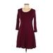 Forever Rose Couture Casual Dress - A-Line: Burgundy Solid Dresses - Women's Size Medium