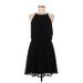 Lush Casual Dress - Mini Halter Sleeveless: Black Print Dresses - Women's Size Medium