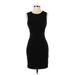 Calvin Klein Cocktail Dress - Sheath Crew Neck Sleeveless: Black Solid Dresses - Women's Size P