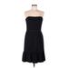 White House Black Market Cocktail Dress - A-Line Strapless Sleeveless: Black Print Dresses - Women's Size 8