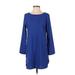 Buddy Love Casual Dress - Shift: Blue Print Dresses - Women's Size Small