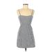 Brandy Melville Casual Dress - A-Line Sweetheart Sleeveless: Gray Print Dresses - Women's Size 9