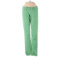 Arizona Jean Company Jeans - Super Low Rise Straight Leg Boyfriend: Green Bottoms - Women's Size 5 - Light Wash