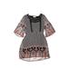 Miss Me Casual Dress - Mini High Neck 3/4 sleeves: Black Dresses - Women's Size Medium