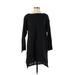 Eileen Fisher Casual Dress - Shift Crew Neck 3/4 sleeves: Black Print Dresses - Women's Size Small