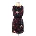 Rory Beca Casual Dress - Sheath Crew Neck Sleeveless: Black Floral Dresses - Women's Size 8