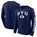 Men's Fanatics Branded Navy BYU Cougars Distressed Arch Over Logo Long Sleeve T-Shirt