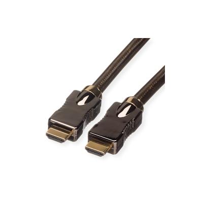 ROLINE 4K HDMI Ultra HD Kabel mit Ethernet, ST/ST, schwarz, 1 m