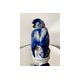 Vintage Portuguese Vista Alegre Factory Chapim Bird, Porcelain Statue Sculpture Bird, Bird Porcelain Figurine in Blue,Yellow and Gold, Rare