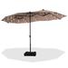 15ft Patio Umbrella with Base Crank Handle and 36 pcs LED lights