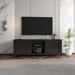 Wood TV Stand with Open Storage Shelves and Doors, Tradition Entertainment Center for 60" TV for Living Room