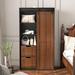 71-Inch Barn Door Wardrobe with Partition and Clothes Hanger & Drawer